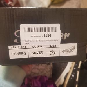 Silver glitter wedge shoes